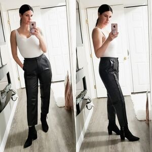 Vintage * Black Real Leather Pants * Sz 10